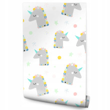 Papel de parede para meninas unicórnios coloridos