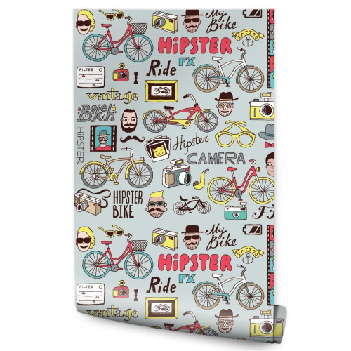Papel de parede para jovens: bicicletas retrô HIPSTER em destaque