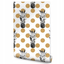 Tapetti ruokasaliin PINEAPPLE Dots Fruit Food products