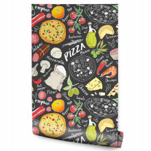Papéis de parede para cozinha PIZZA Azeitonas Tomates Queijo Legendas