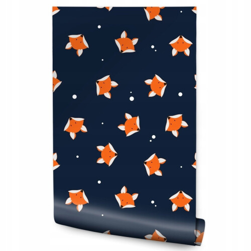 Lastenhuoneen tapetti Head fox dots