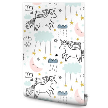 Papel de parede para meninas fofo ONE nuvem