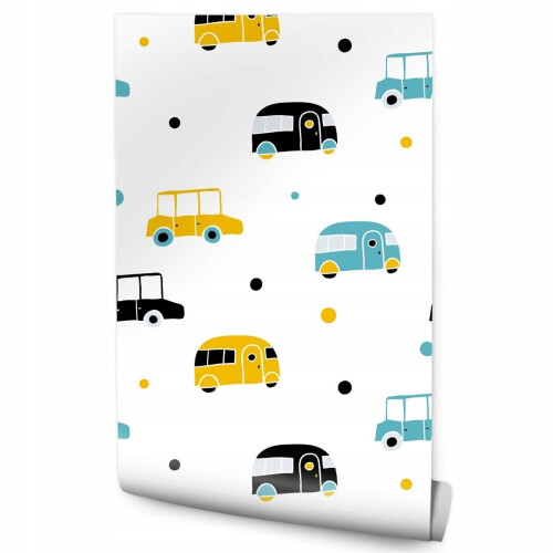 Papel de parede para quarto infantil CARROS Ônibus