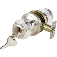 Serrure de porte avec poignée en cristal de verre, poignée de porte intérieure et extérieure - blanche