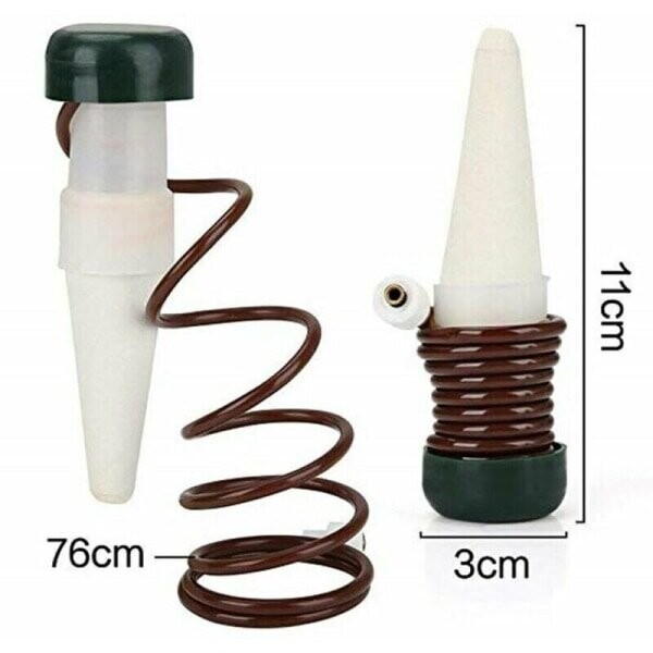 Lot De 4 Cônes D'Arrosage Automatique En Argile - 400 Ml Chacun - Pour Plantes D'Intérieur Et Balcon - Bleu