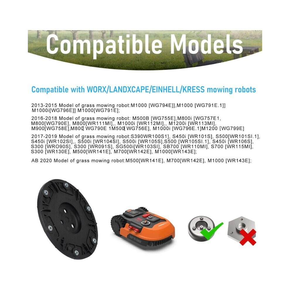Kit de disques de rechange à 6 lames pour tondeuses robotisées WORX/Landxcape/Kress/Einhell