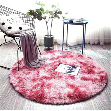 Alfombra redonda de pelo largo para sala de estar, alfombra de pelo largo para dormitorio, alfombras para sala