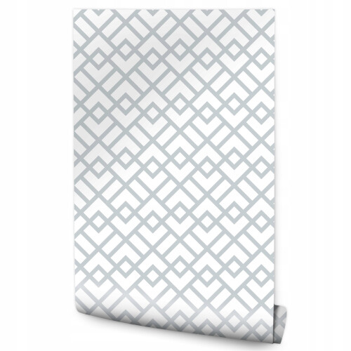 Papel de parede na sala de estar com padrões geométricos decorativos