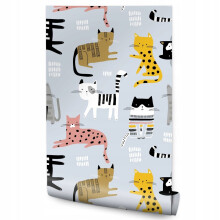 Papel de parede para crianças, desenho fofo de um gato para colorir