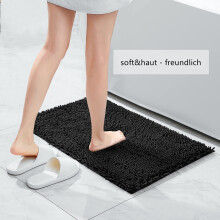 Hetang Yuese Rug, coperta da bagno antiscivolo, morbida e soffice, super assorbente, 17x24 pollici, nero