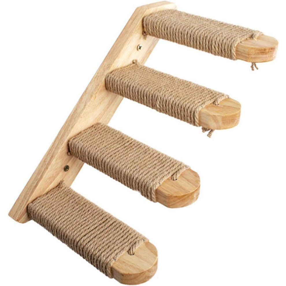 Tabouret pour chat 40 cm, étagère murale en bois avec corde en sisal, griffoir pour chat, meuble pour animaux