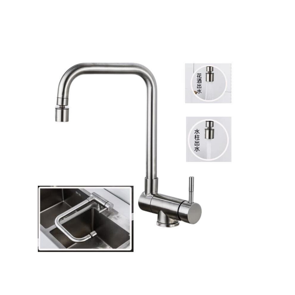 Robinet de cuisine à tirette avec tête de pulvérisation pivotante Robinet d'évier à 2 jets Robinet avant Robinet