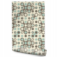 Papel de parede para sala de estar com círculos abstratos estilo retrô