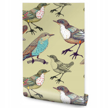 Papel de parede para sala de estar Pássaros coloridos Natureza Colheita
