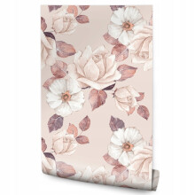 Papel de parede Flores pastel Folhas Natureza