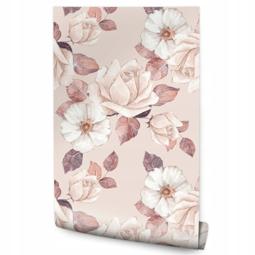 Papier peint Fleurs pastel Feuilles Nature