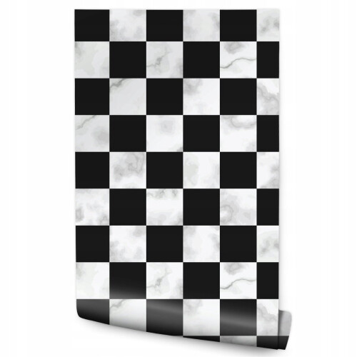 Papel de parede com padrão de mármore xadrez preto e branco