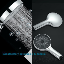 Soffione doccia Hetang Yuese, grande doccetta manuale da 130 mm. Soffione doccia manuale con 3 modalità di getto,