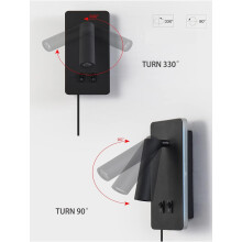 Applique LED Hetang Yuese, applique da parete per interni orientabile, con interruttore (luce naturale 3W + luce