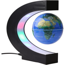 Magnetický plávajúci glóbus Plávajúci stojan na mapu sveta C-stojan so 4 farebnými LED nočnými svetlami