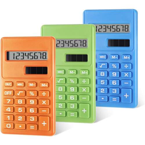 Mini calculadora digital de mesa com tela LCD de 8 dígitos, função padrão, eletrônica