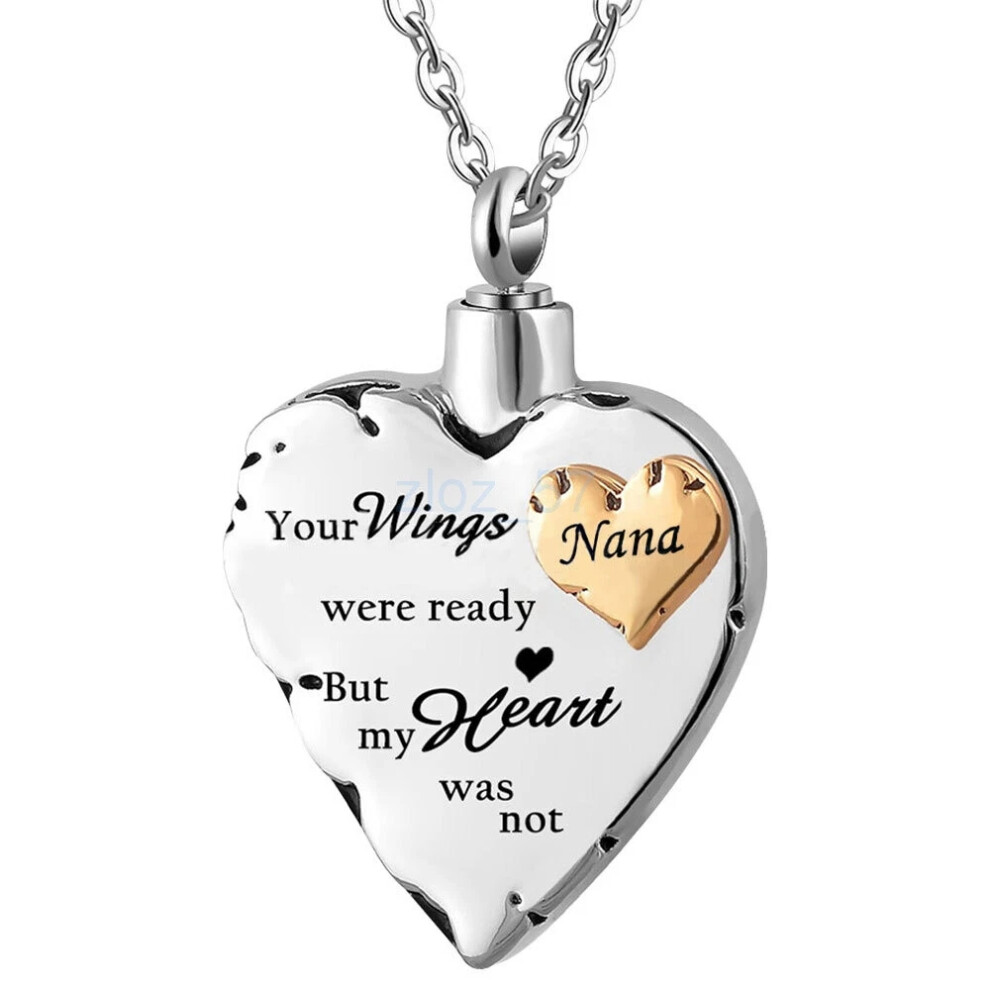 (Nana) Cremation Jewellery Urn Keepsake Necklace Heart Pendent Ashes Locket Memorial New-image-OPC-PHGNJZ9-NEW