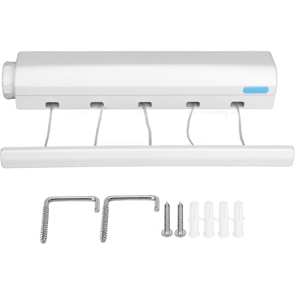 Étendoir à linge rétractable, étendoir télescopique, simple, pour intérieur et extérieur