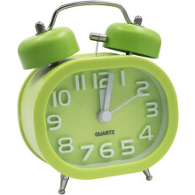 Sveglia al quarzo silenziosa retrò, sveglia mattutina, orologio analogico da comodino, doppia campana in metallo