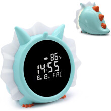 Sveglia per bambini a forma di dinosauro con luce notturna, orologio digitale per bambini con temperatura, data,
