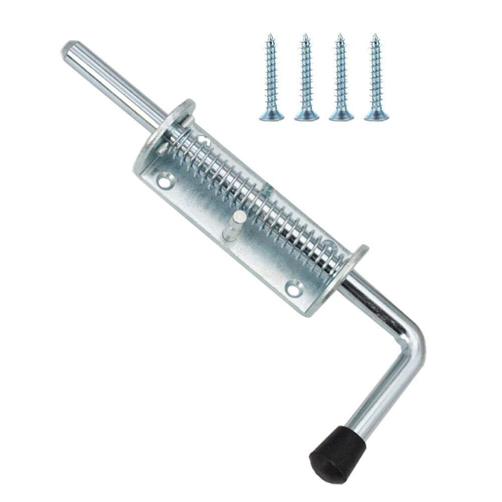 Loquet à ressort 220 mm en métal avec poignée, verrou à ressort robuste pour portail, abri de jardin, remorque,