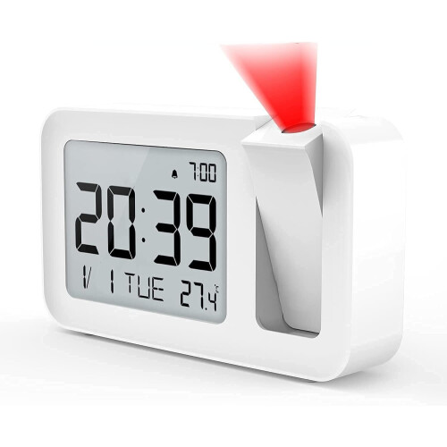 Réveil à projection, réveil numérique avec température interne, luminosité de projection réglable sur 4 niveaux,