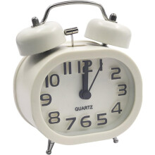 Sveglia al quarzo silenziosa retrò, sveglia mattutina, orologio analogico da comodino, doppia campana in metallo