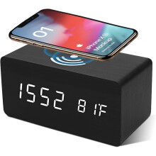 Sveglia digitale, orologio digitale mattutino con specchio LED, ampio display, temperatura/snooze/2 allarmi, regolabile
