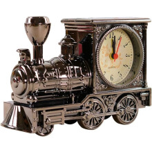 Orologio da tavolo retrò con treno, orologio da motore vintage, sveglia con locomotiva, decorazione creativa per