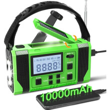 Radio di emergenza da 10000 mAh, a energia solare, a manovella, portatile, con torcia a LED e allarme SOS per