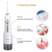Irrigador oral recarregável USB, fio dental portátil, jato de água dental, tanque de água de 300ml,