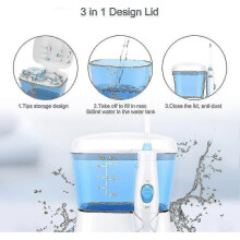 Irrigador oral Water Flosser, fio dental elétrico de 600ml com 10 fios de pressão ajustável para dentes/aparelhos,