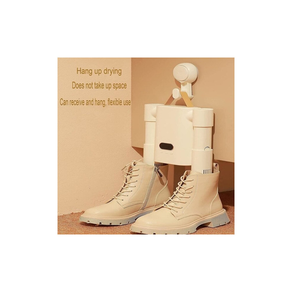 Sèche-chaussures, sèche-gants, chauffe-chaussures avec ventilateur chauffant, étagère réglable portable et minuterie,
