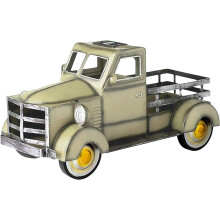 Váza v retro štýle Solárne auto Záhrada Vintage autobus Socha Záhradník Kreatívna živicová socha na