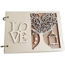 Livro de visitas de casamento em madeira rústica, álbum de noivado, scrapbook, faça você mesmo, história