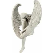 Esculturas de ornamentos de jardim, estátuas AIU, anjo com asas, estátua sentada, decoração de estatueta,