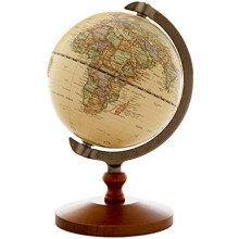 Priemer Tiny Brown World Globe Dekoratívne Desktop Globe Rotujúca Zem Zemepis Globe Drevená základňa