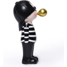 Estátua de menino bolha, decoração para casa, ornamentos em preto e branco, mini estátuas e esculturas,