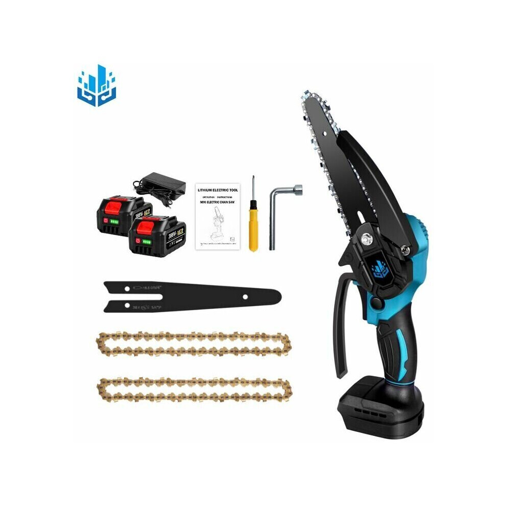 Tronçonneuse 18V 1200W, bleue avec 2 batteries