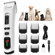 Tondeuse professionnelle pour chiens avec écran LCD, tondeuse à poils longs et épais pour chiens, tondeuse sans