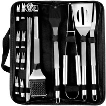 Set di utensili per barbecue Rich - 20 pezzi di accessori in acciaio inossidabile con borsa portaoggetti