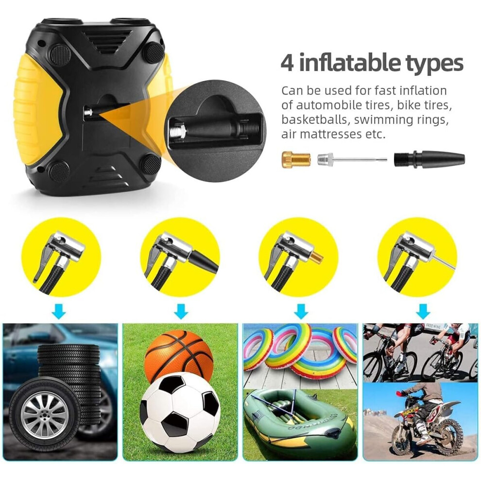 Compresseur d'air portable, gonfleur électrique pour pneus de voiture, mini compresseur 12 V, pompe portable pour