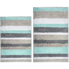 Juego de alfombrillas de baño individuales de microfibra, lavables a máquina, superabsorbentes, antideslizantes,