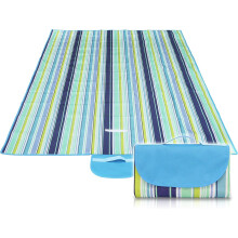 Manta de picnic para exteriores, lavable a máquina, impermeable (azul y verde)