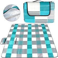Manta de picnic impermeable y plegable para camping, playa y jardín, con asa.